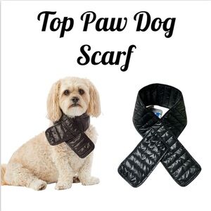 NWT Top Paw Black Puffer Dog Scarf Size Large
